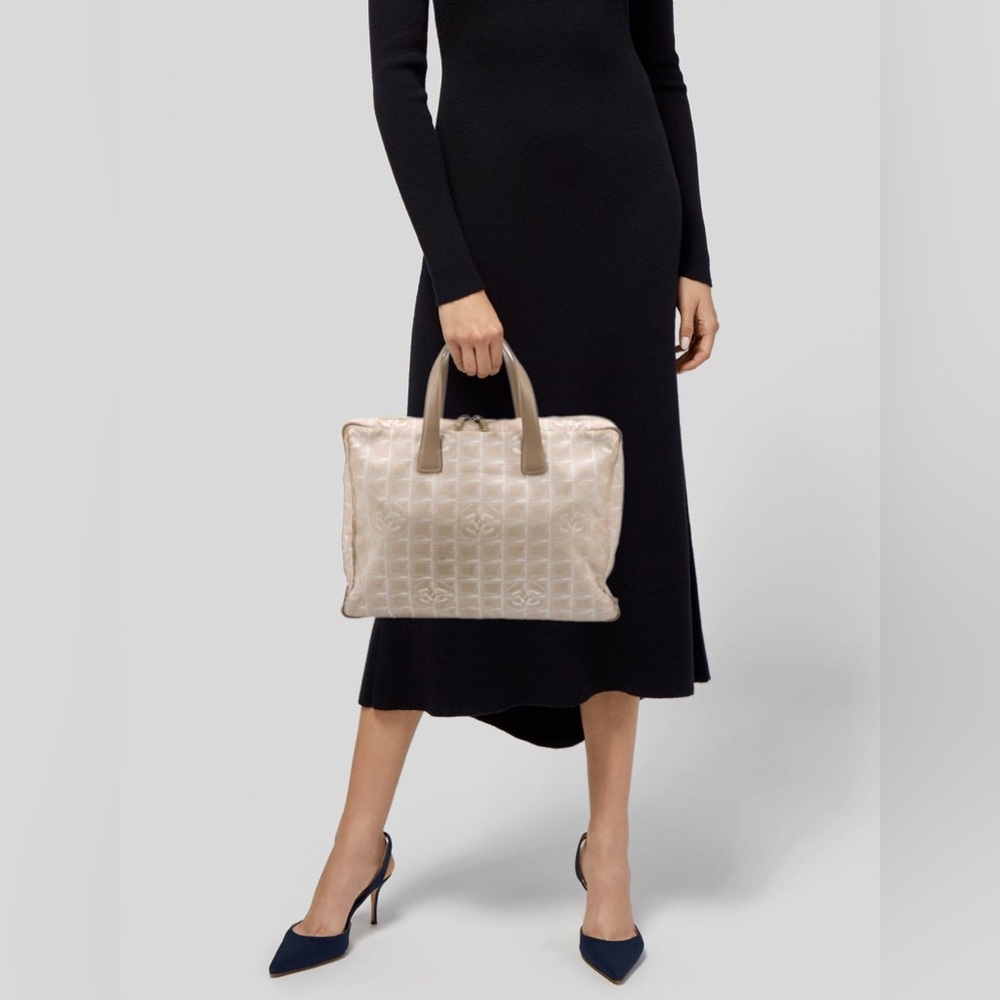 CHANEL Travel Line Canvas Handbag